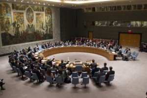 UN Security Council adopted unanimously Resolution 2202, welcoming the Declaration of Ukraine, France, Germany and the Russian Federation. February 17, 2015. (--mission-un-ny.mfa.lt)