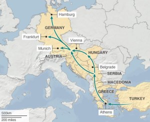Migrant route to Europe (-bbc.com)