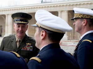Joseph F. Dunford Jr., left, meets French military leaders, Paris, Jan. 22, 2016. (--DoD/D. Myles Cullen)