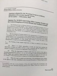 UN Geneva tweets: "The Opinion of the UN Working Group on Arbitrary Detention on Julian Assange is here: http://goo.gl/dzvVOo"