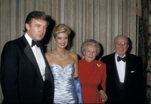 Trump and first wife, Ivana, with Ruth and Norman Vincent Peale at 90th birthday party, New York, May 26, 1988 (--washingtonpost)