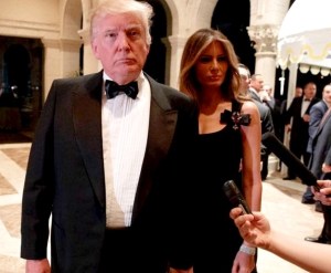 Donald Trump, Melania Trump, New Year's Eve, Mar-a-Lago in Palm Beach, Florida, December 31, 2016 (--from photo by AP/Evan Vucci) 